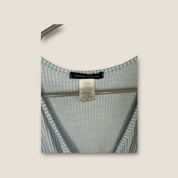 Caution to The Wind Jumpsuit Romper Small Blue Striped Beachy Flowy - Picture 4 of 4